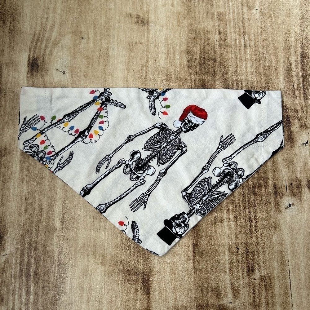 Dog Christmas Skeleton Collar Bandana